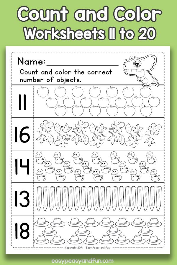 30 Counting Worksheets For Kindergarten 1-20 Number