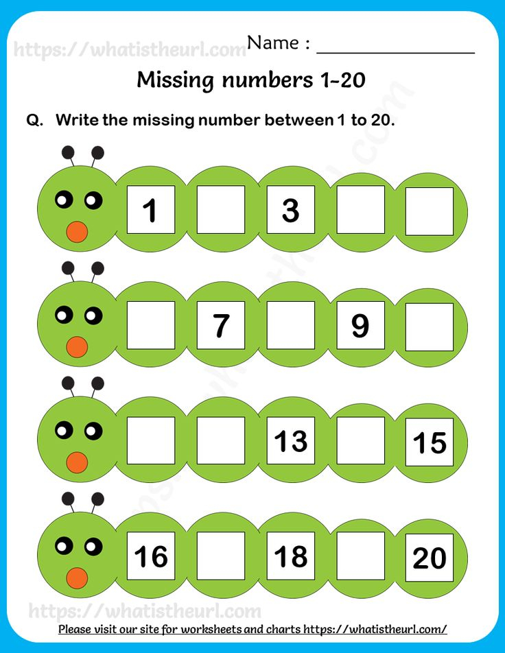 30 Counting Worksheets For Kindergarten 1-20 Number