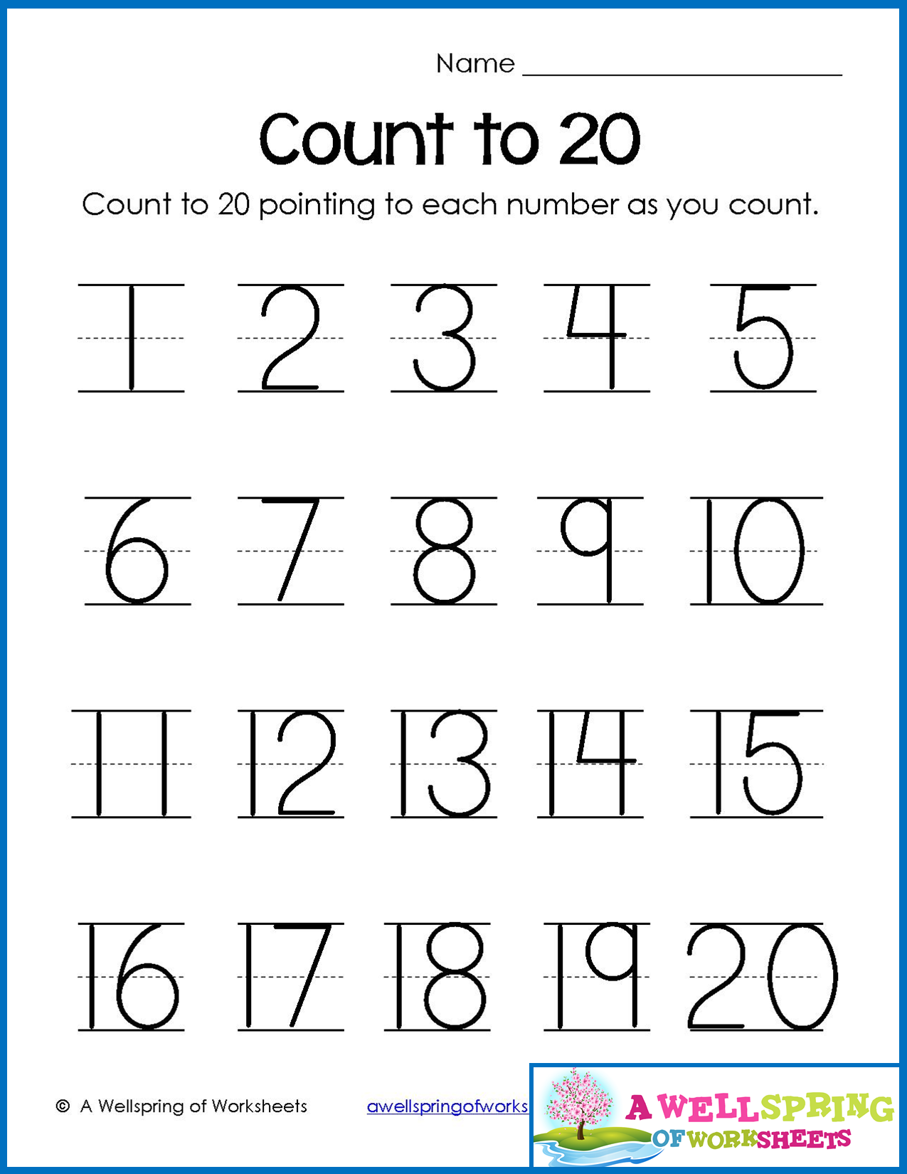 30 Counting Worksheets For Kindergarten 1-20 Number