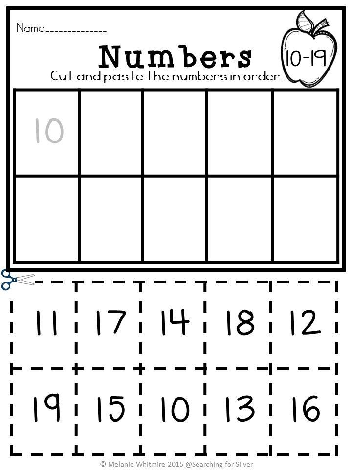 30 Cut And Paste Worksheets Numbers