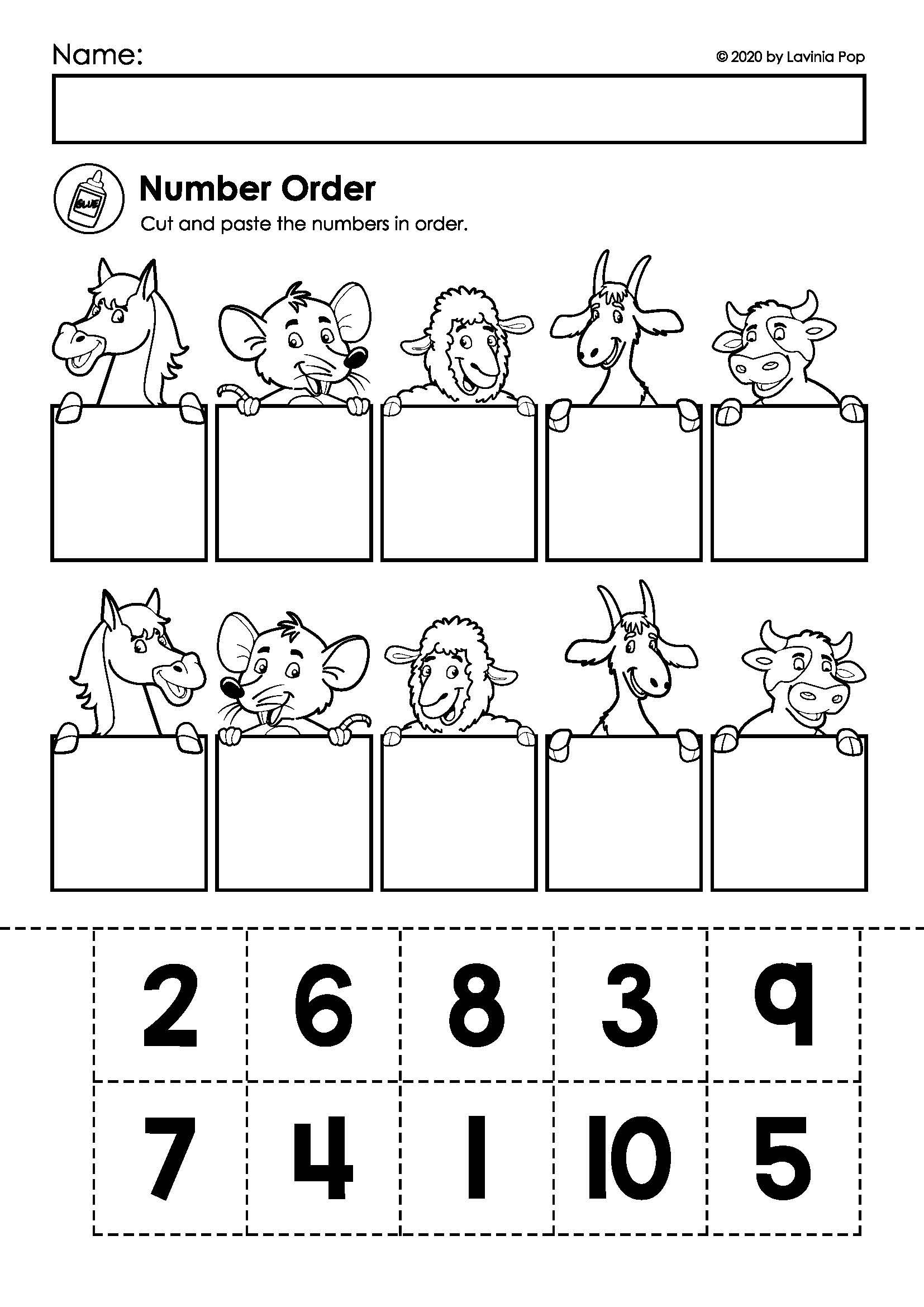 30 Cut And Paste Worksheets Numbers