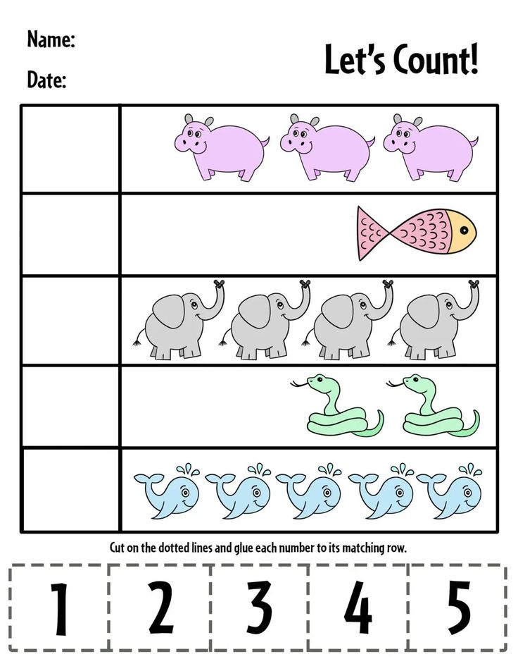 30 Cut And Paste Worksheets Numbers