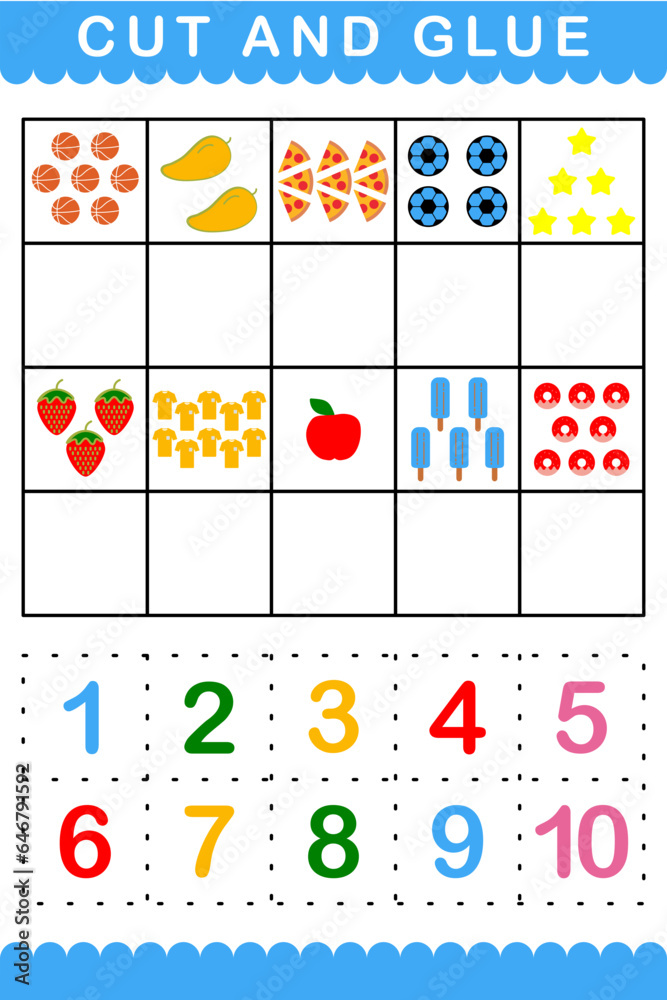 30 Cut And Paste Worksheets Numbers