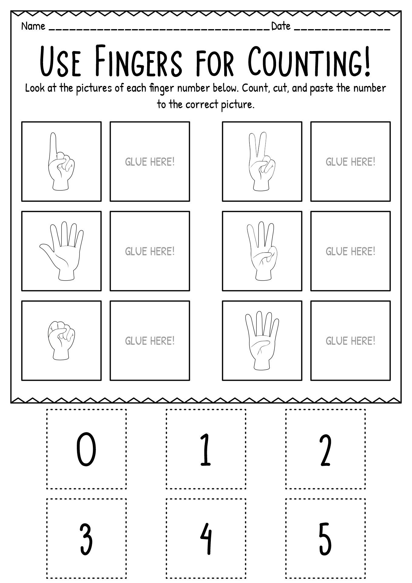 30 Cut And Paste Worksheets Numbers