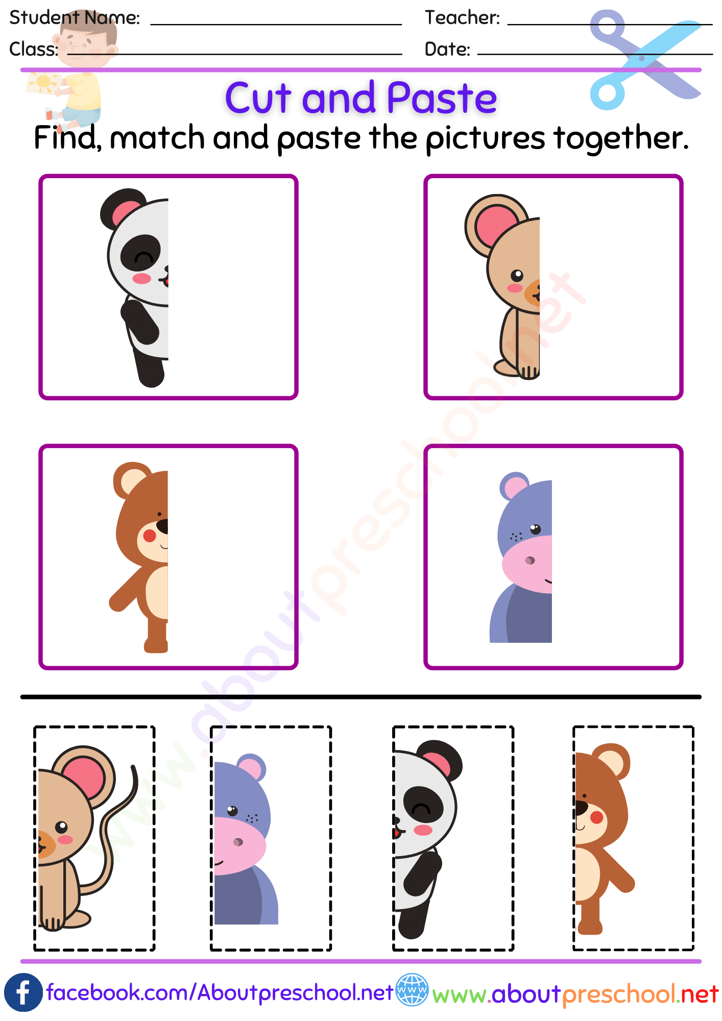 30 Cut And Paste Worksheets Preschool Math