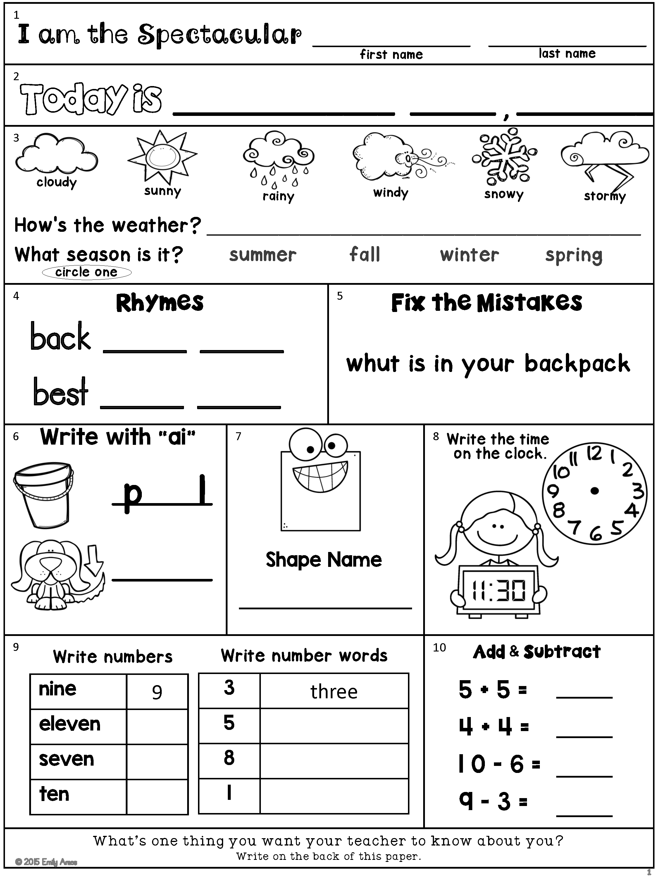 30 Diy 1St Grade Worksheets