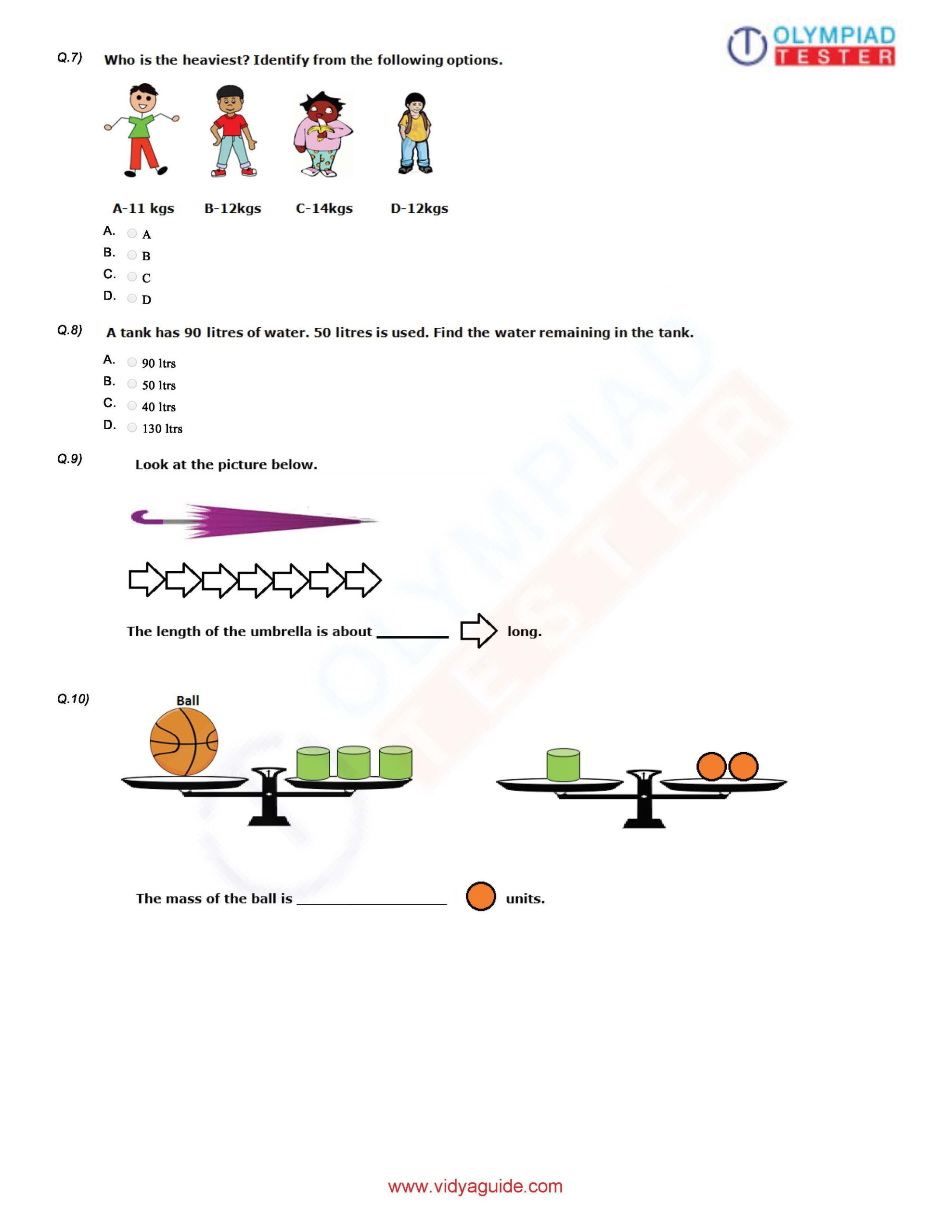 30 English Olympiad Worksheets Grade 1