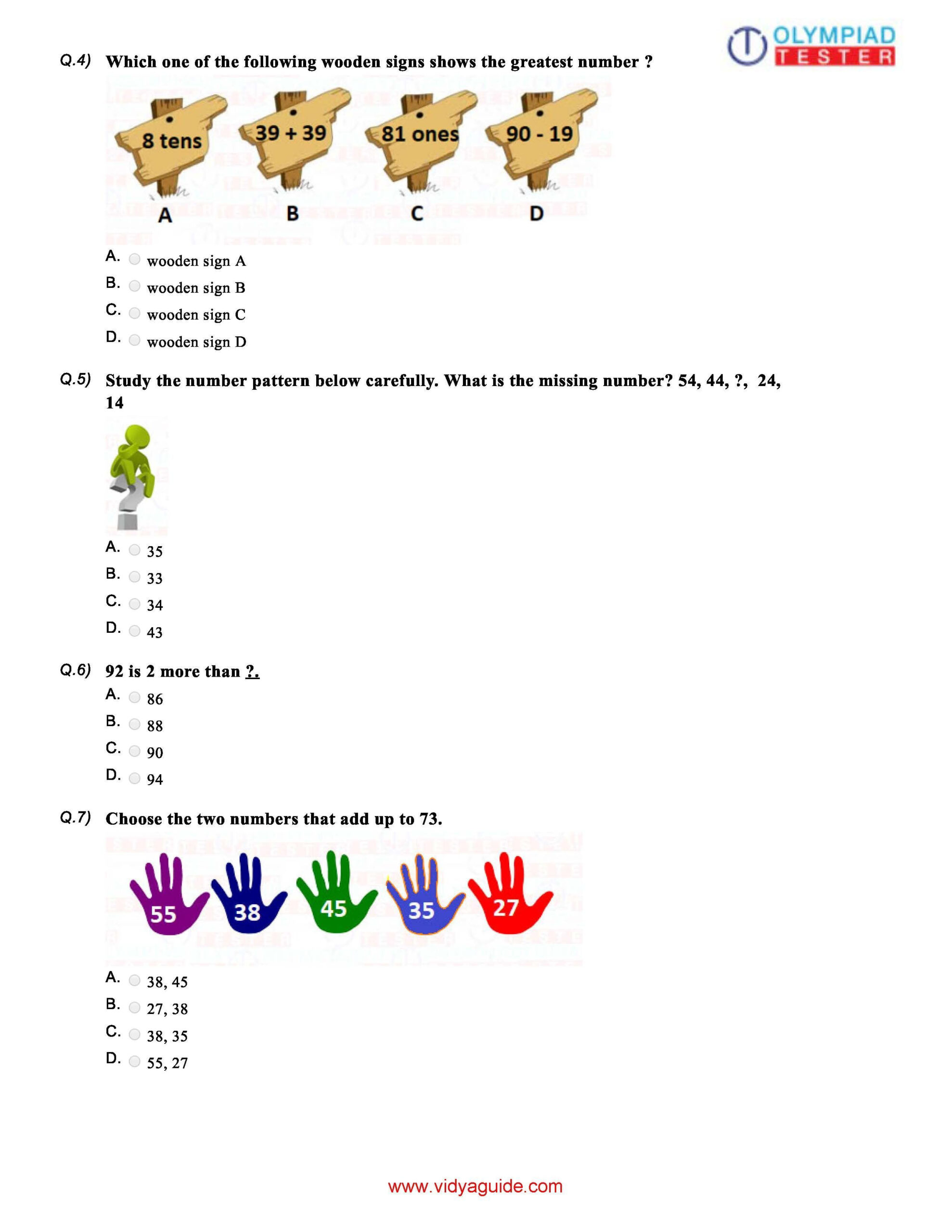 30 English Olympiad Worksheets Grade 1