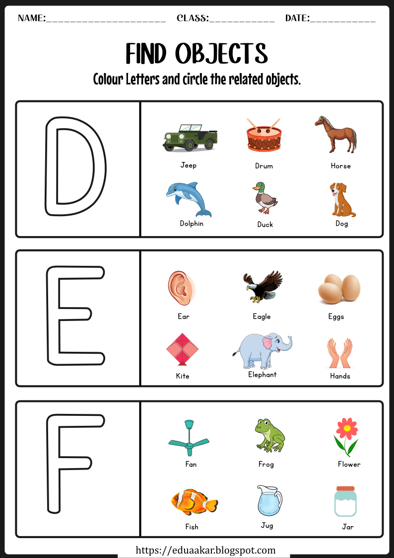 30 English Worksheets For Kindergarten On Alphabet D