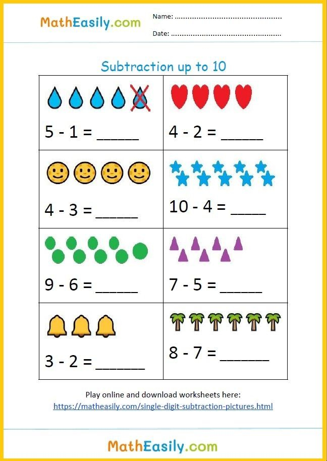 30 Fun Subtraction Worksheets For Kindergarten