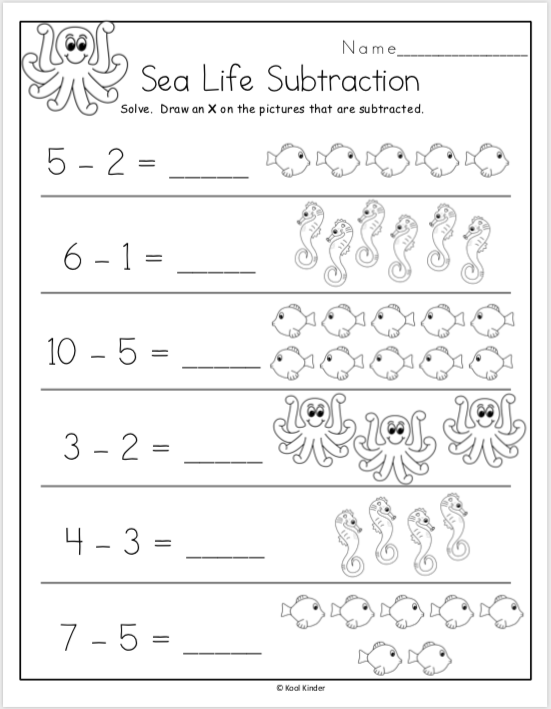 30 Fun Subtraction Worksheets For Kindergarten