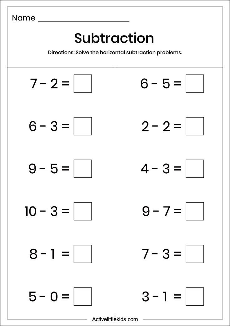 30 Fun Subtraction Worksheets For Kindergarten