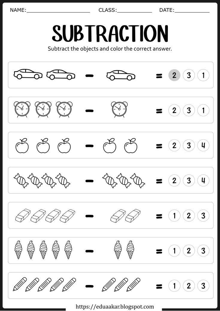 30 Fun Subtraction Worksheets For Kindergarten