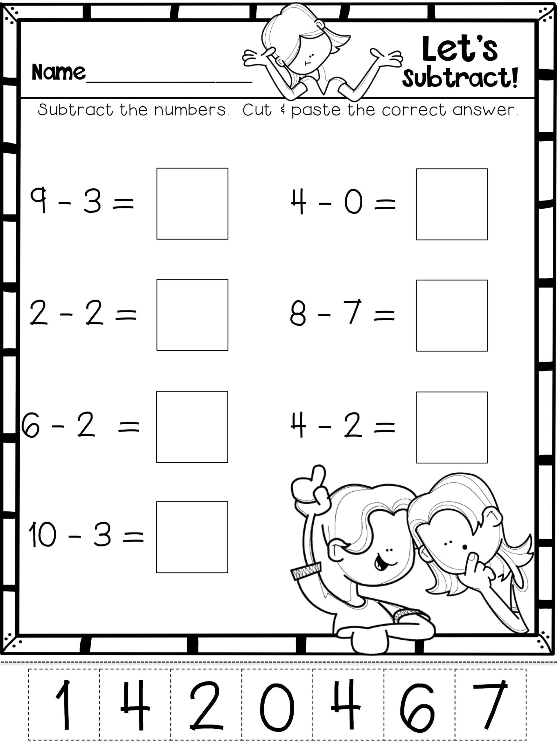 30 Fun Subtraction Worksheets For Kindergarten