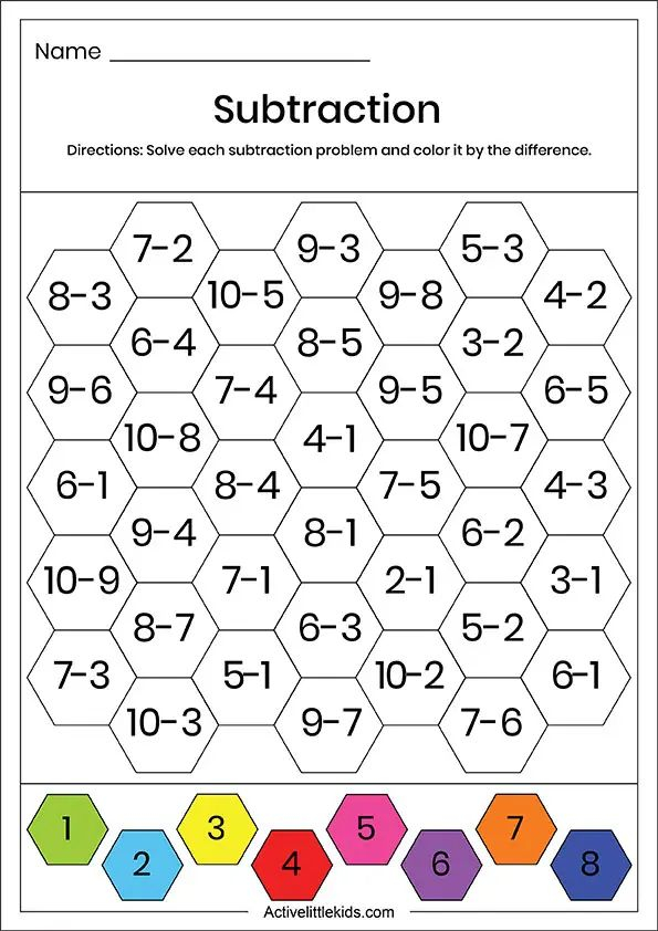 30 Fun Subtraction Worksheets For Kindergarten