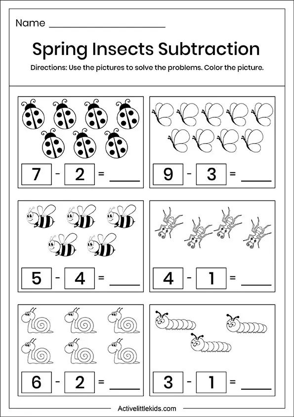 30 Fun Subtraction Worksheets For Kindergarten