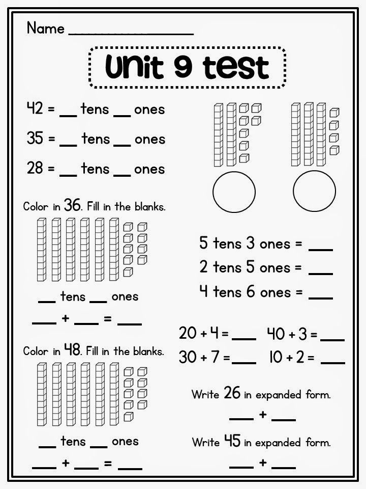 30 Grade 1 Math Worksheets Tens And Ones