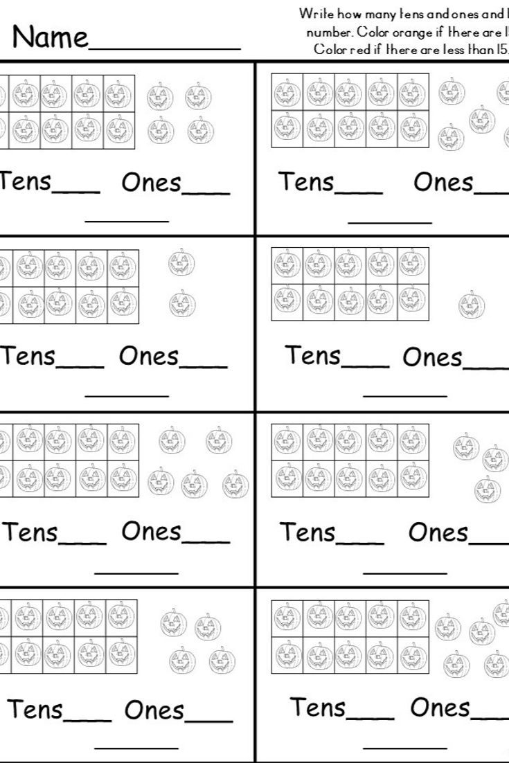 30 Grade 1 Math Worksheets Tens And Ones