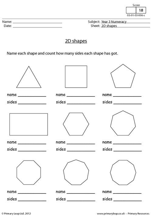 30 Grade 3 Math Worksheets Shapes