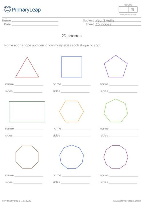 30 Grade 3 Math Worksheets Shapes