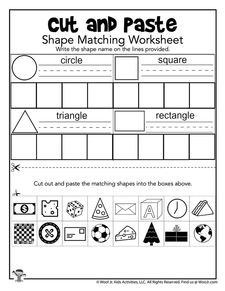 30 Kids Worksheets Preschool Cut And Paste