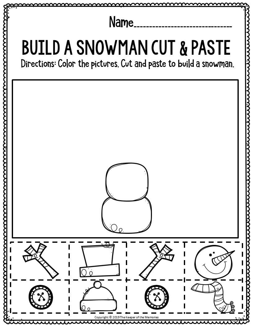 30 Kids Worksheets Preschool Cut And Paste