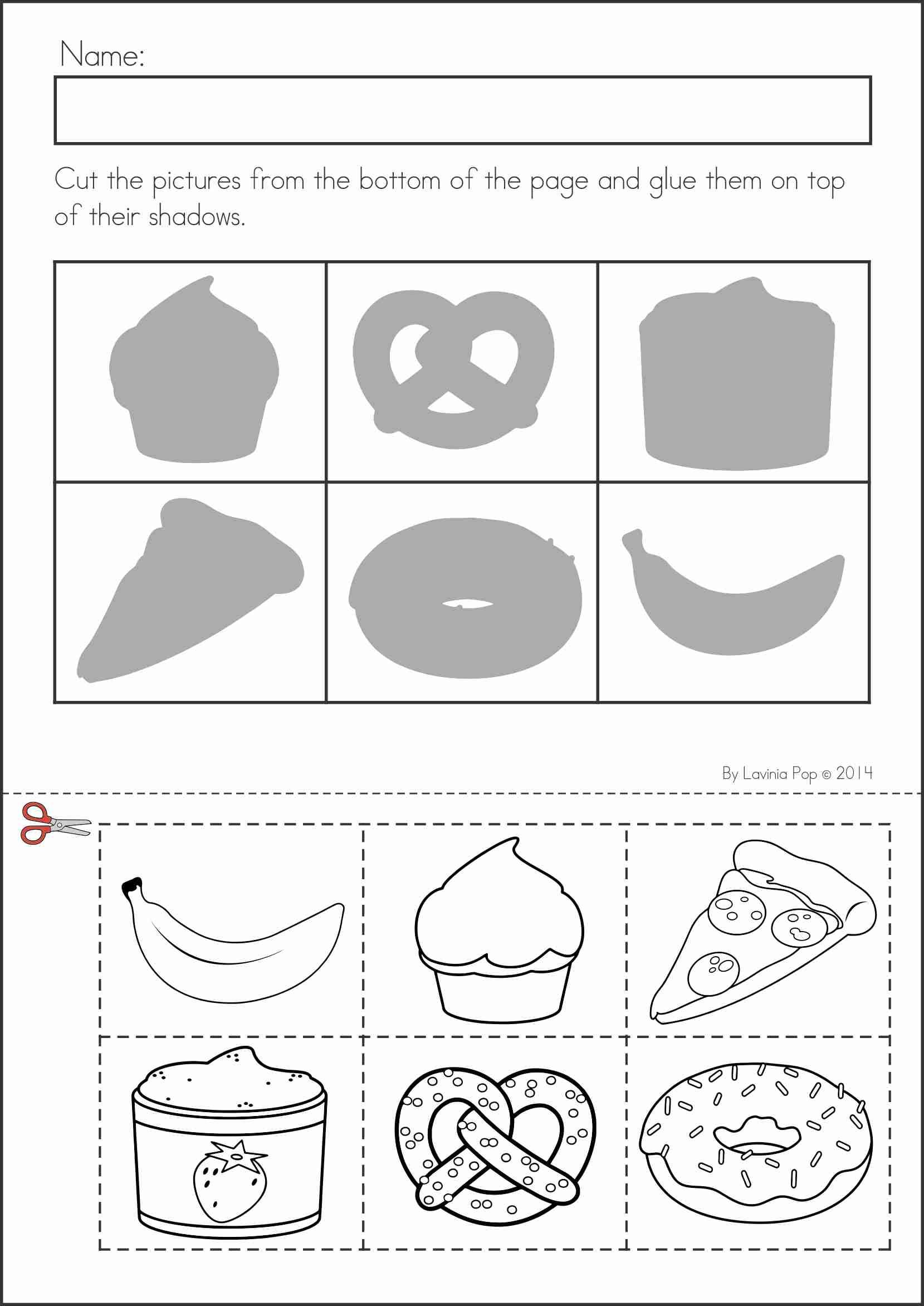 30 Kids Worksheets Preschool Cut And Paste