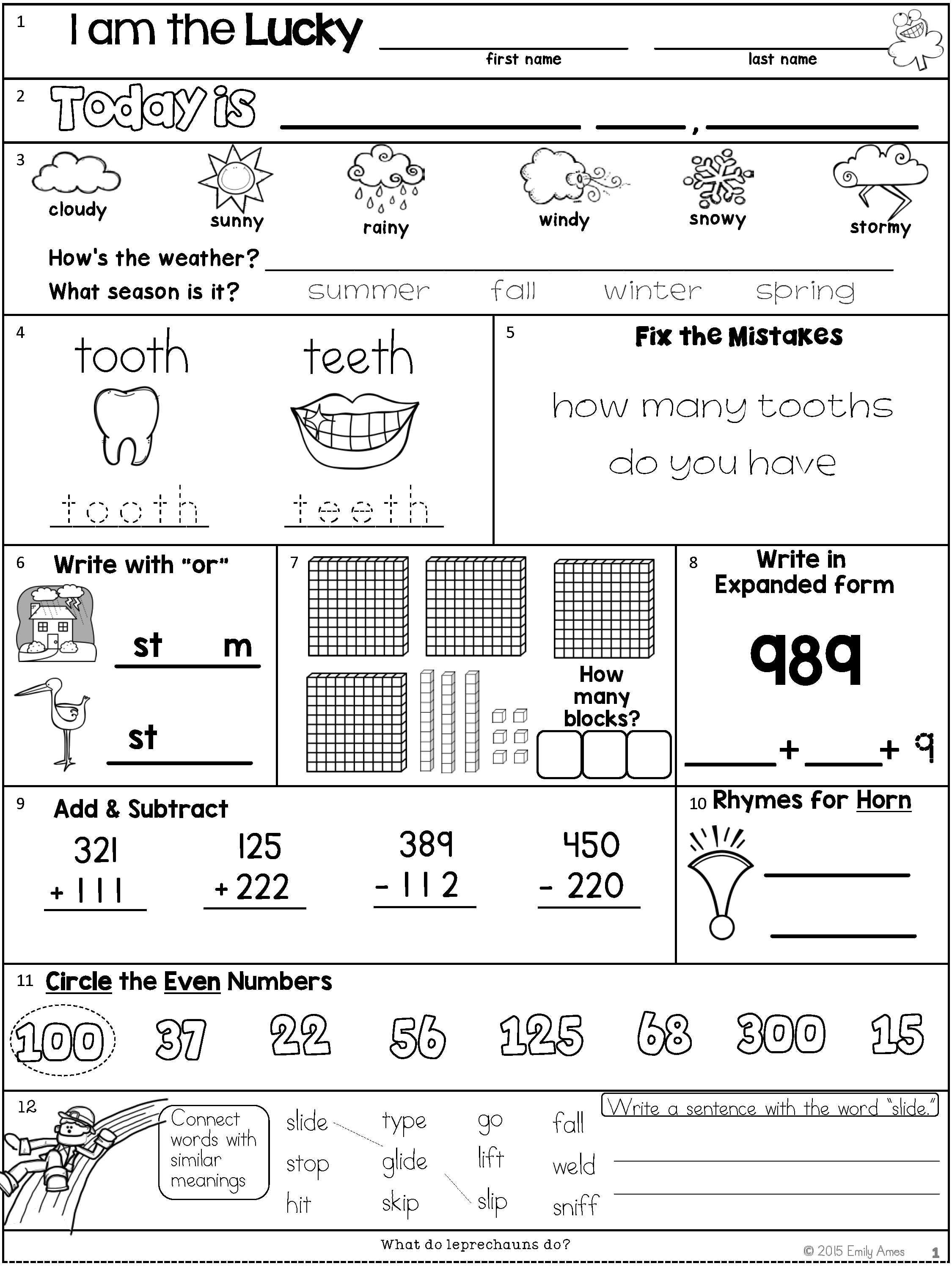 30 Kids Worksheets Printables 2Nd Grade