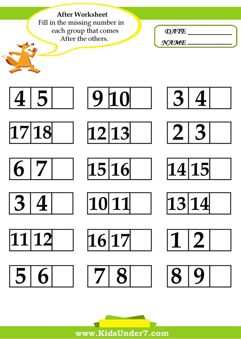 30 Kindergarten Math Worksheets What Comes After