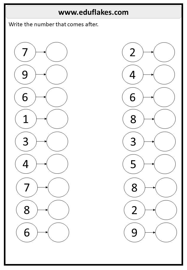 30 Kindergarten Math Worksheets What Comes After