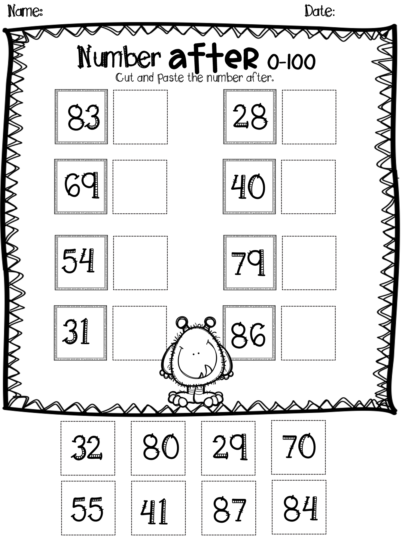 30 Kindergarten Math Worksheets What Comes After