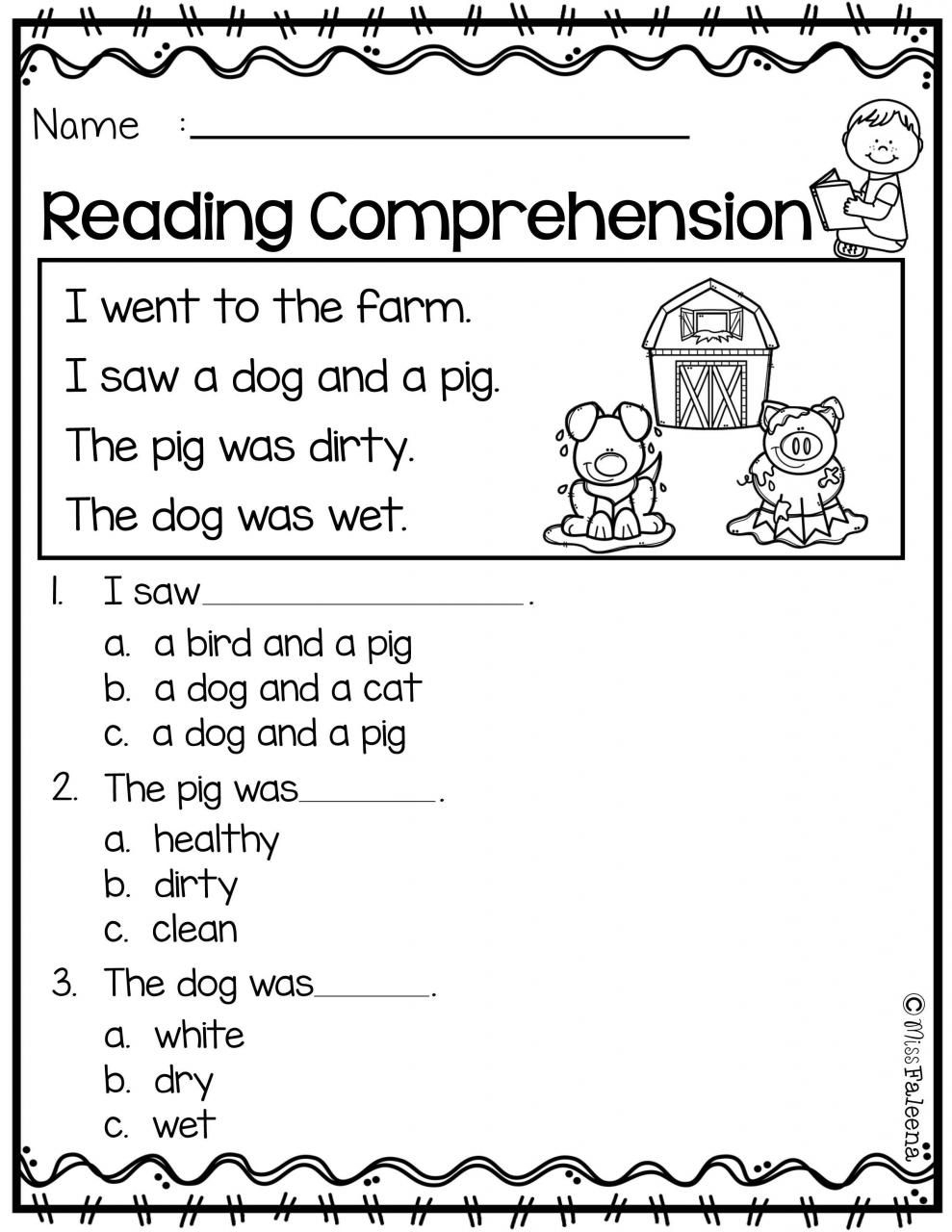 30 Kindergarten Reading Worksheets First Grade