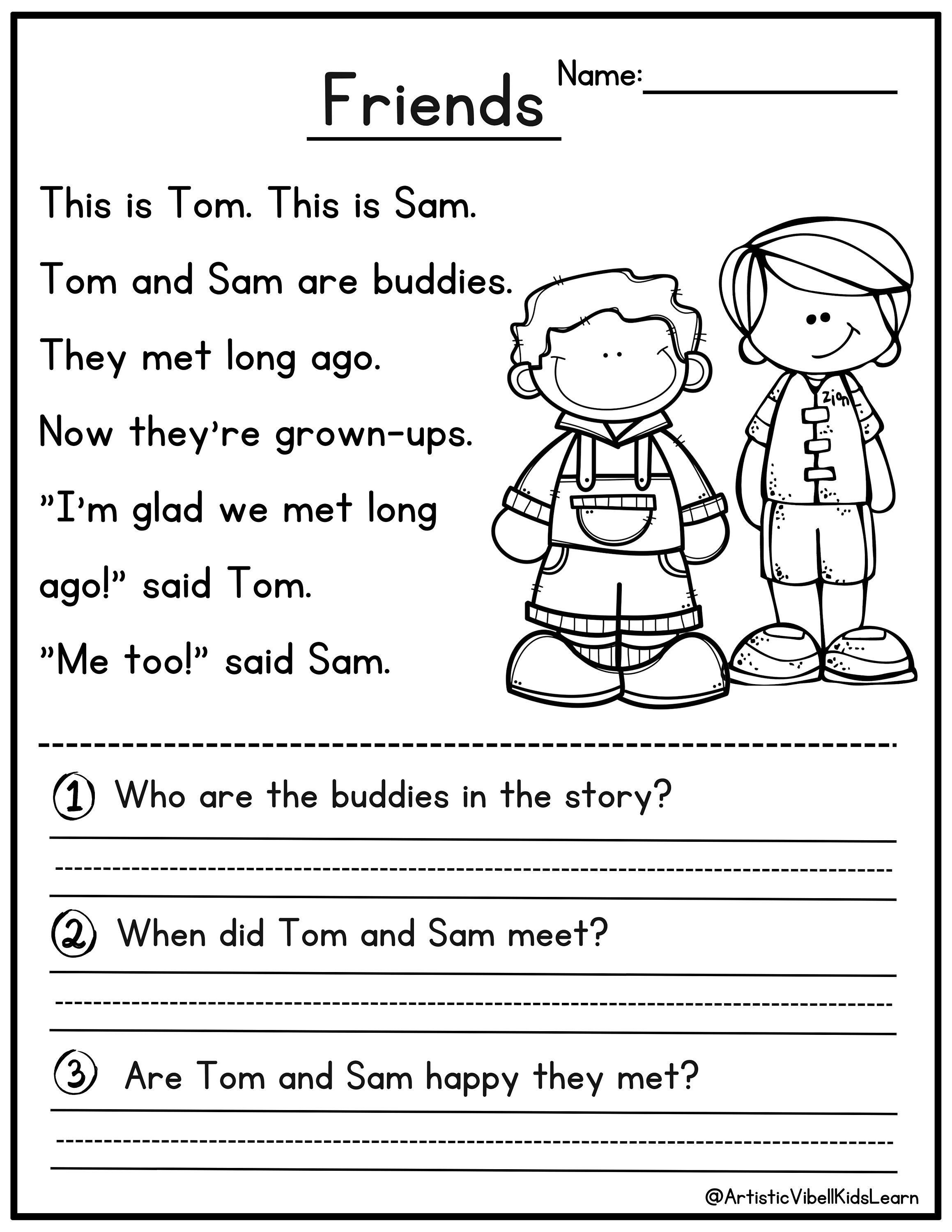 30 Kindergarten Reading Worksheets First Grade