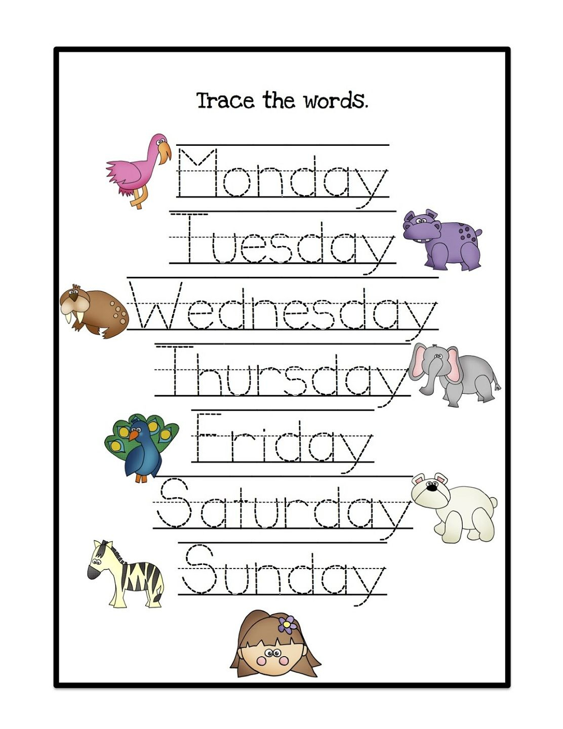30 Kindergarten Worksheets Days Of The Week