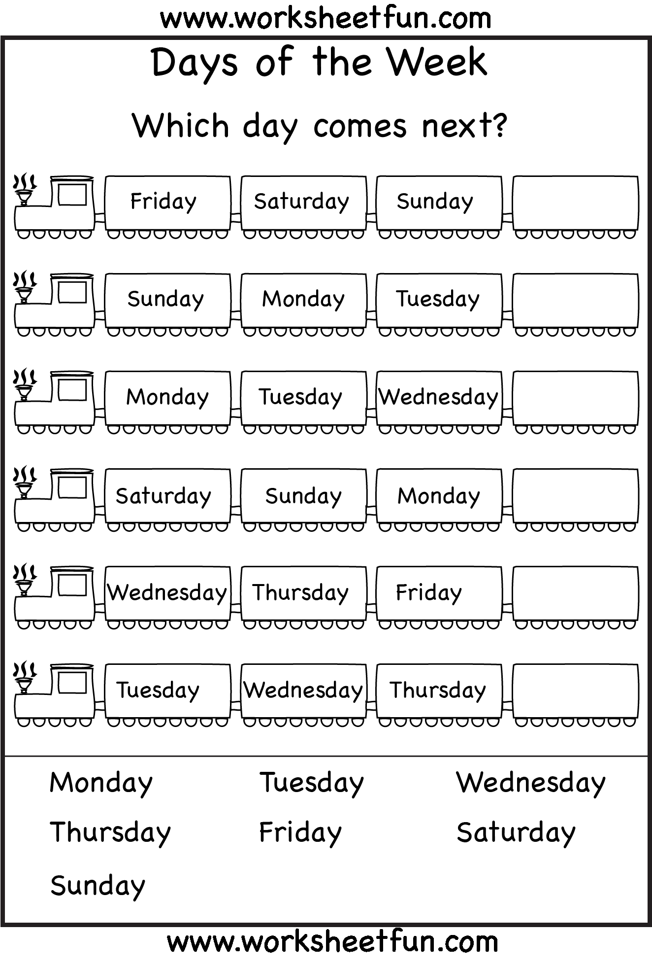 30 Kindergarten Worksheets Days Of The Week