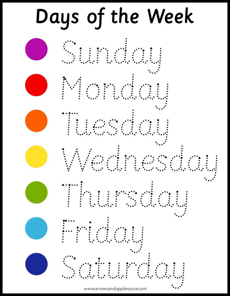 30 Kindergarten Worksheets Days Of The Week