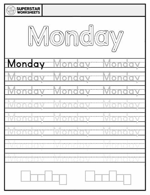30 Kindergarten Worksheets Days Of The Week