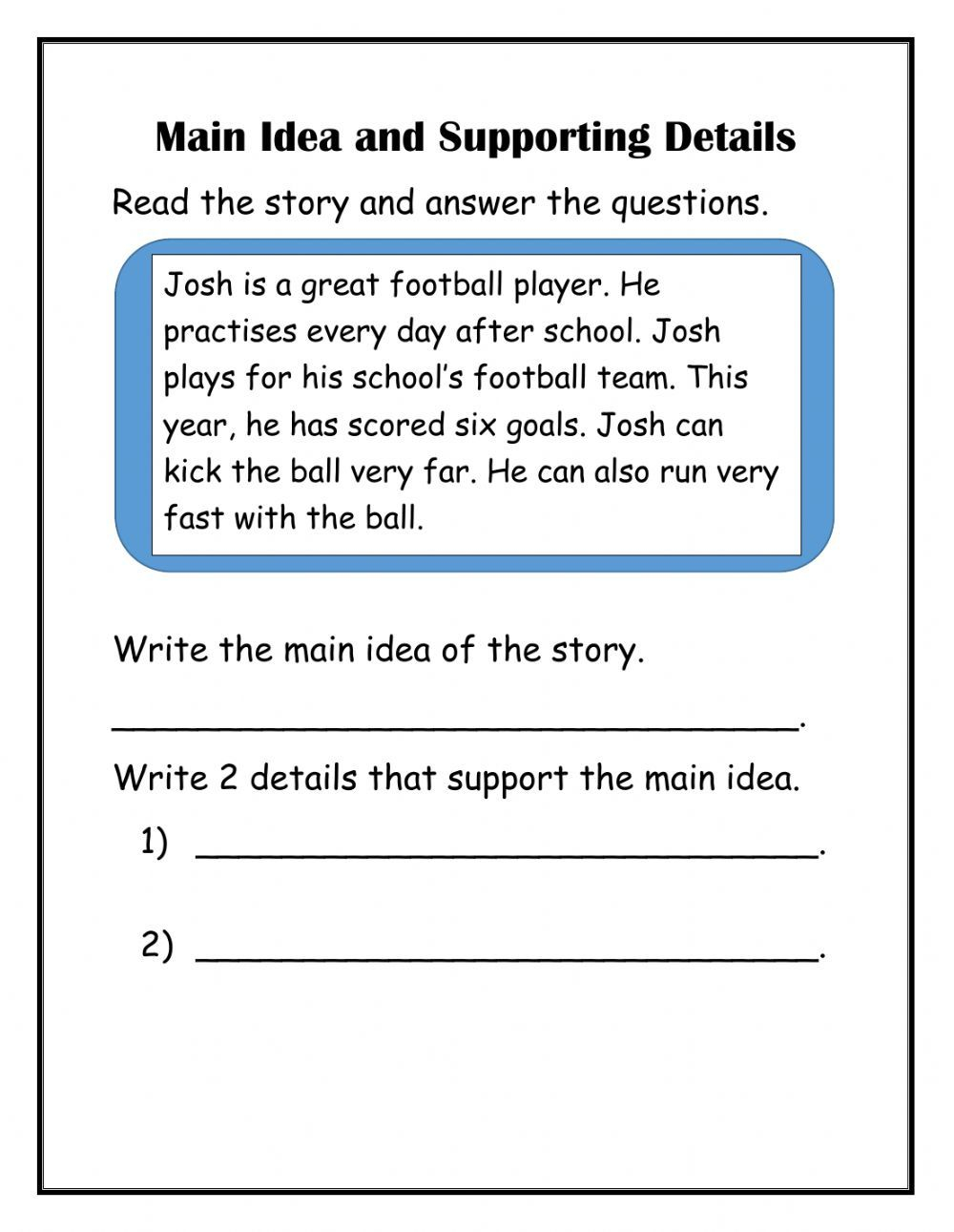 30 Main Idea Worksheets 2Nd Grade Free