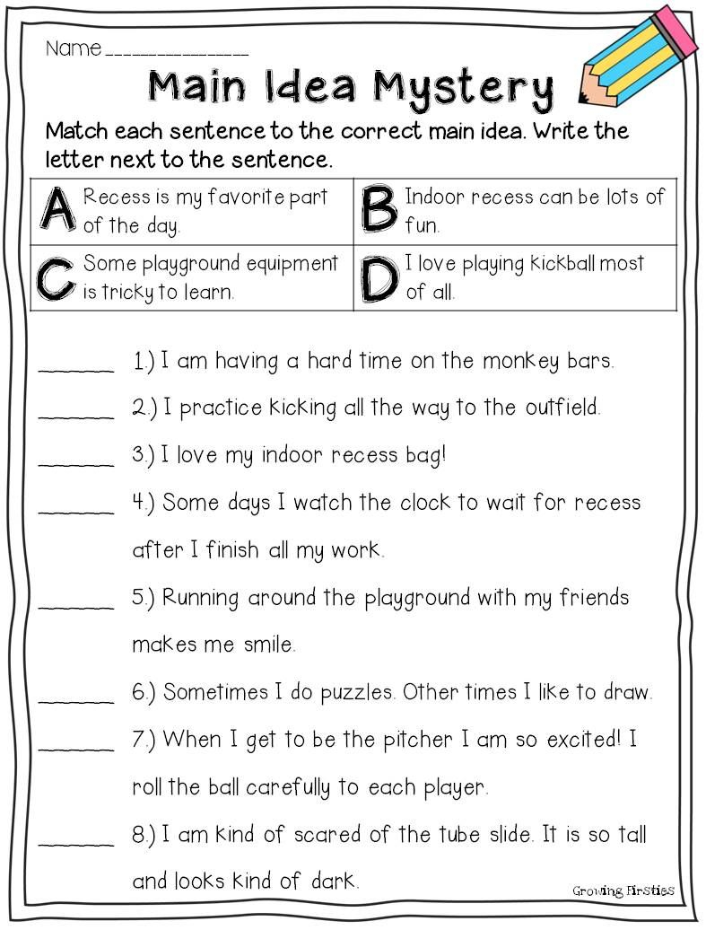 30 Main Idea Worksheets 2Nd Grade Free