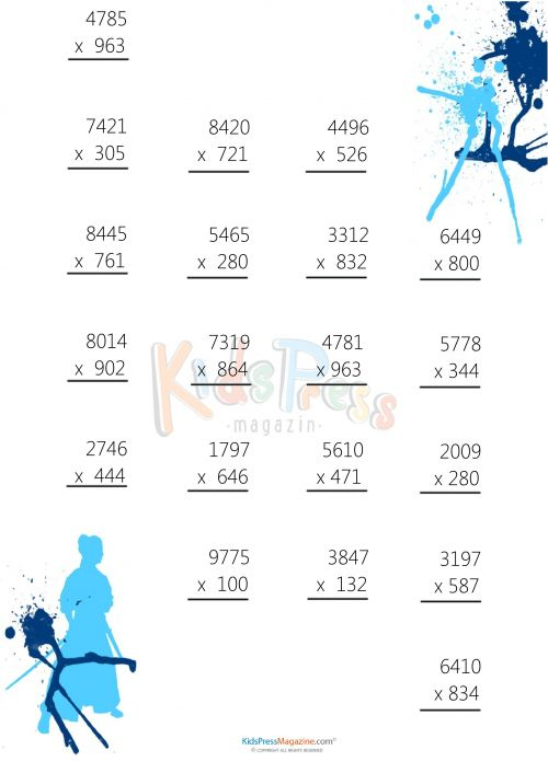 30 Math Multiplication Worksheets 3 Digit