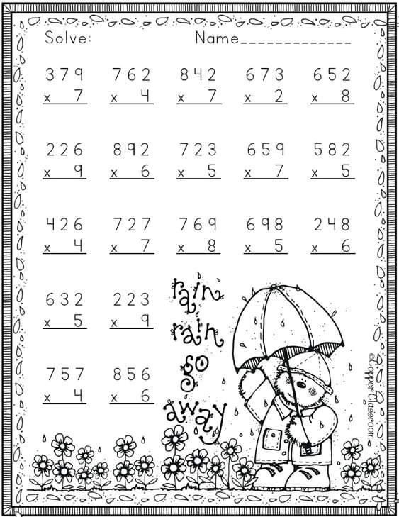 30 Math Multiplication Worksheets 3 Digit