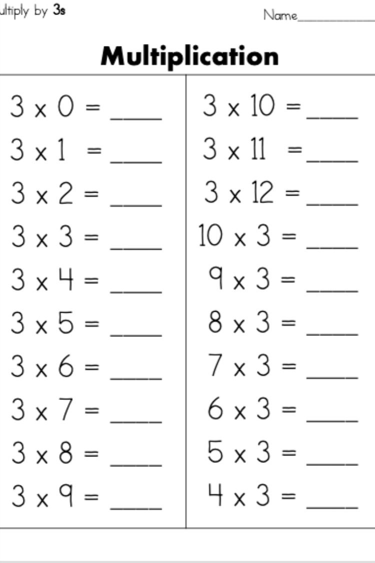 30 Math Multiplication Worksheets 3 Digit