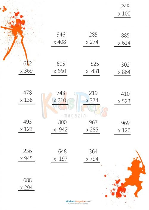 30 Math Multiplication Worksheets 3 Digit