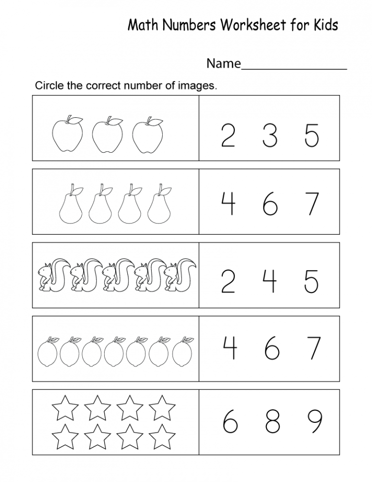 30 Math Revision Worksheets For Kindergarten