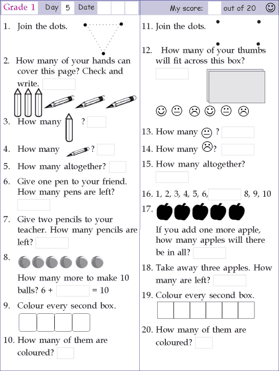 30 Math Revision Worksheets For Kindergarten