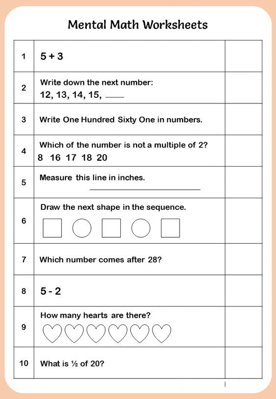 30 Math Revision Worksheets For Kindergarten