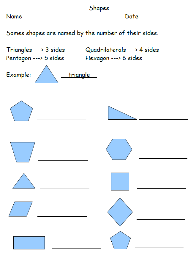 30 Math Worksheets 2Nd Grade Shapes