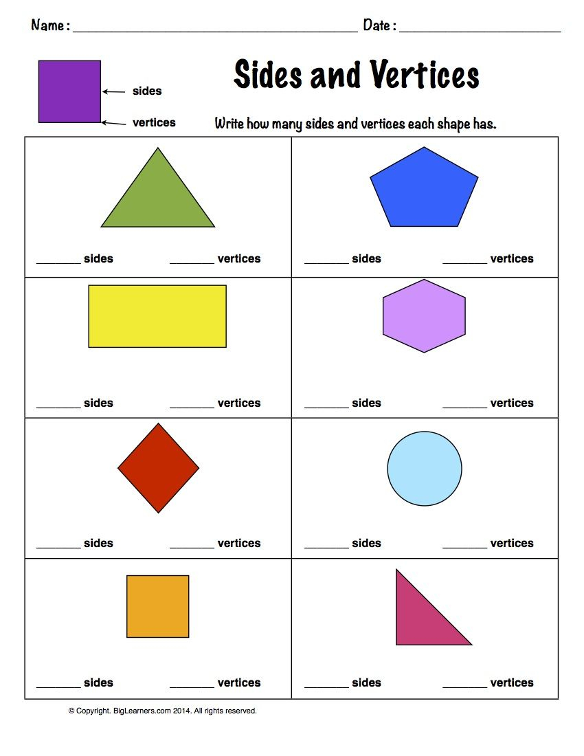 30 Math Worksheets 2Nd Grade Shapes