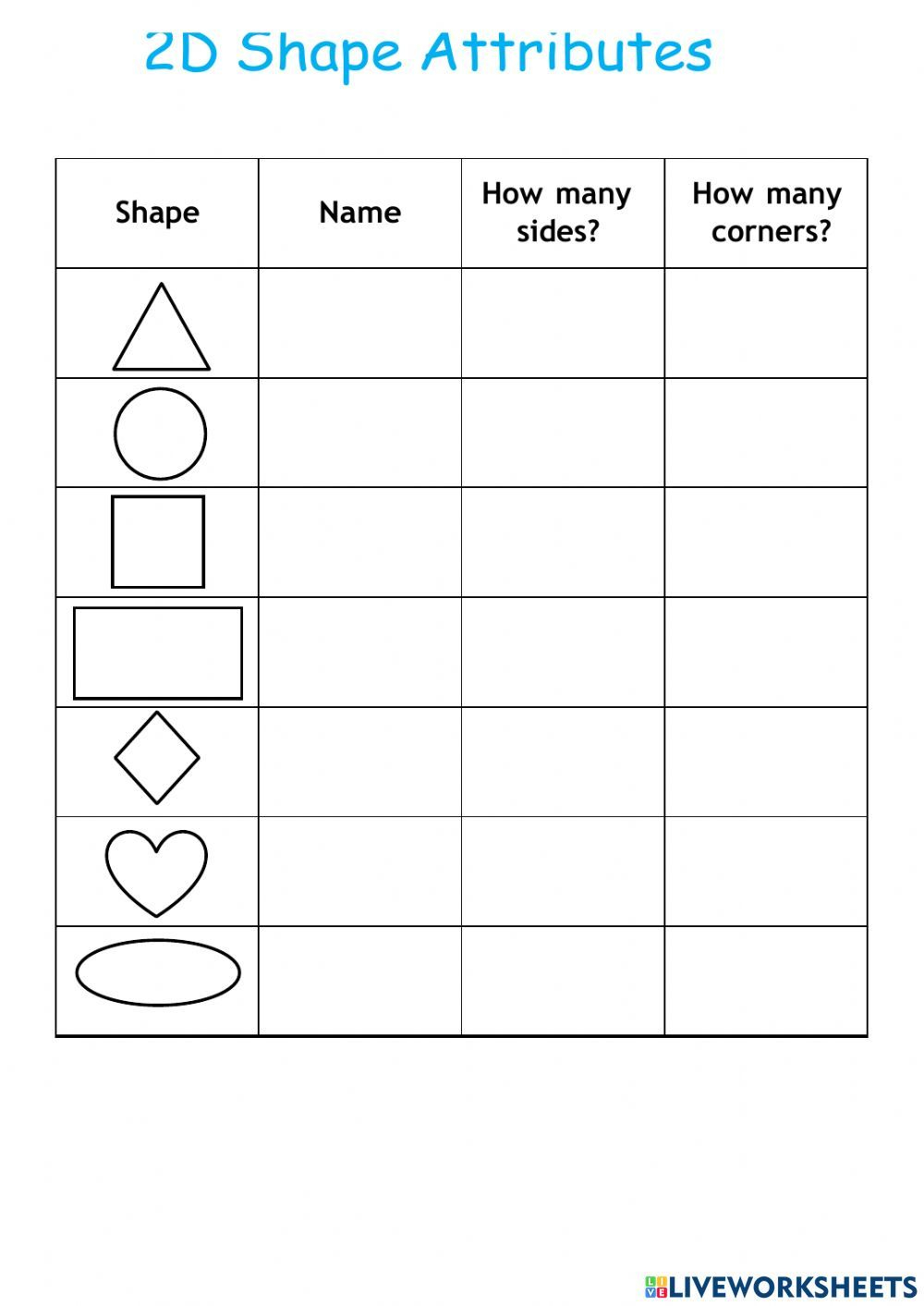 30 Math Worksheets 2Nd Grade Shapes