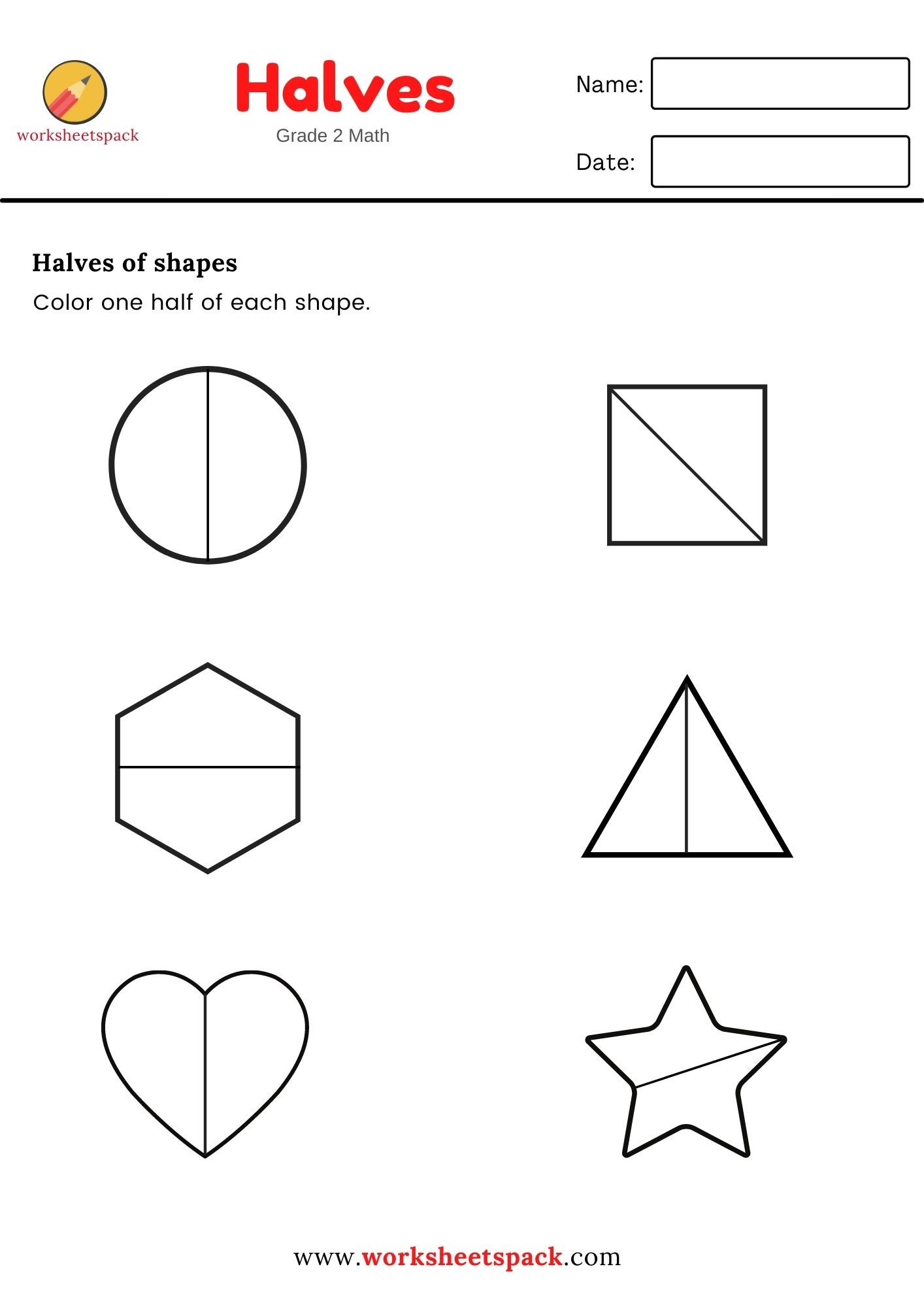 30 Math Worksheets 2Nd Grade Shapes